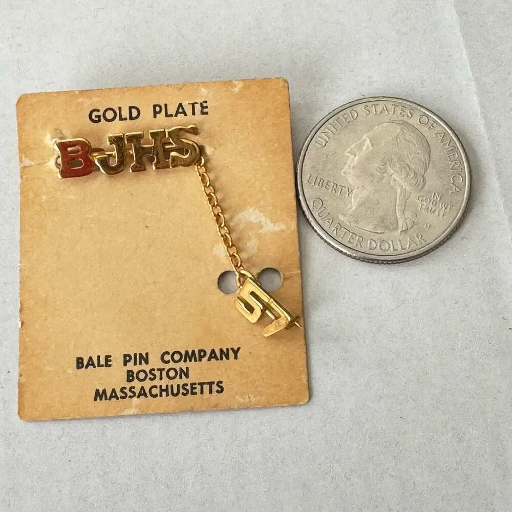 Bale Pin Company BJHS 1957 NWT Brooch Class Pin Gold Plated Boston High School